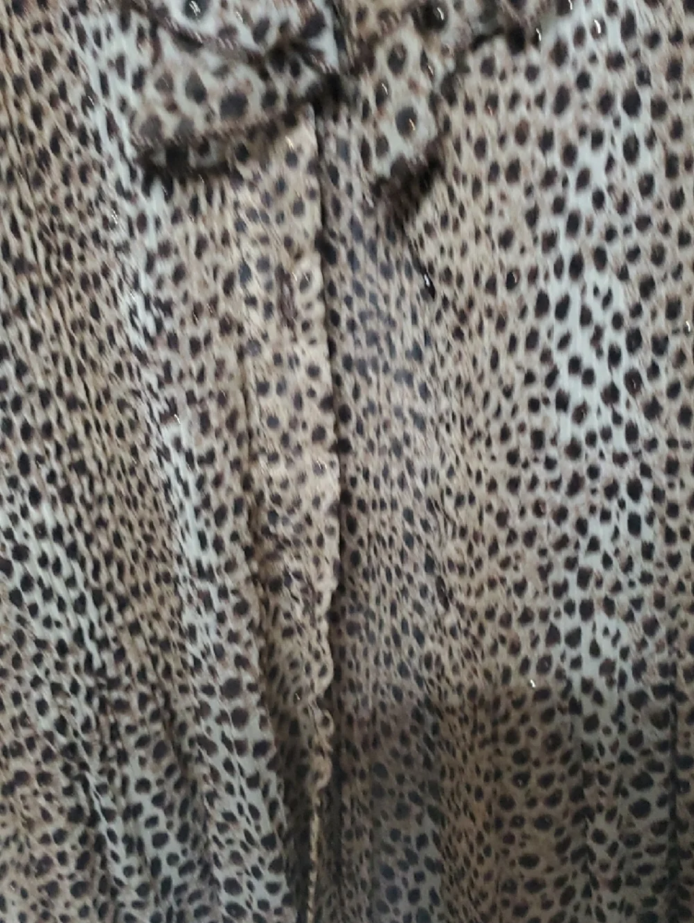 Leopard Print Ruffle Button-Front Blouse - Brown - Picture 6 of 8